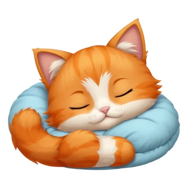 cute orange kitten sleeping with zzz letters above head sticker