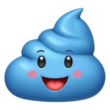 blue poop emoji like apple original emoji sticker