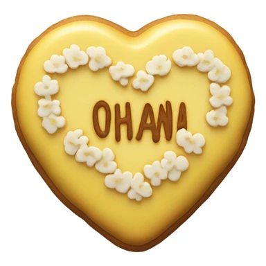 Yellow cookie heart with ohana sticker