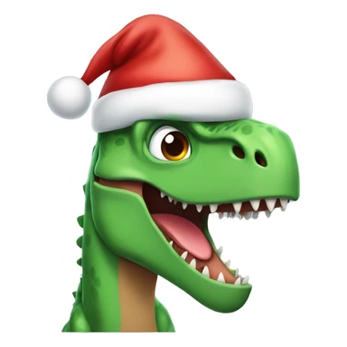 dinosaur wearing a santa hat sticker