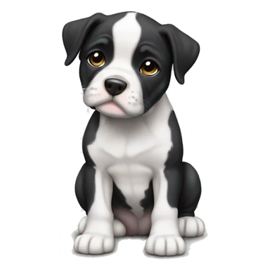 Black and white English staffordshire puppy full body sticker
