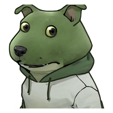 Dog wearing a hoodie sticker