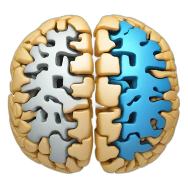two blue brain hemispheres one is composed of circuits sticker