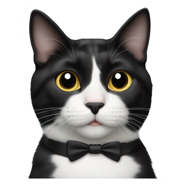Tuxedo cat with black spot on nose sticker