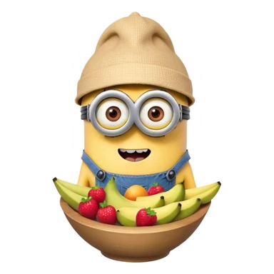 Minion with fruit on head sticker