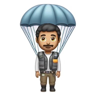 Arab Man with electrical vest in a parachute sticker
