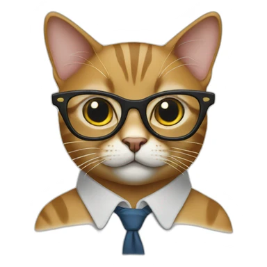 cat with nerd glasses sticker