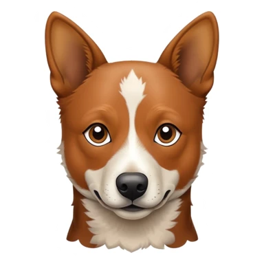 Brown cattle dog with a thin white nose stripe and tan cheeks sticker