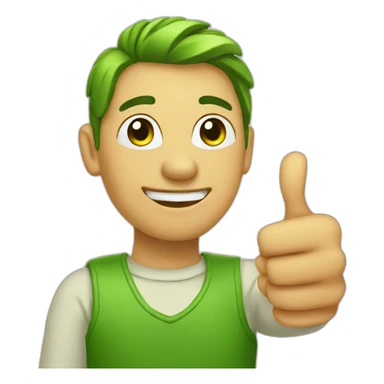 Green people shows thumb up sticker