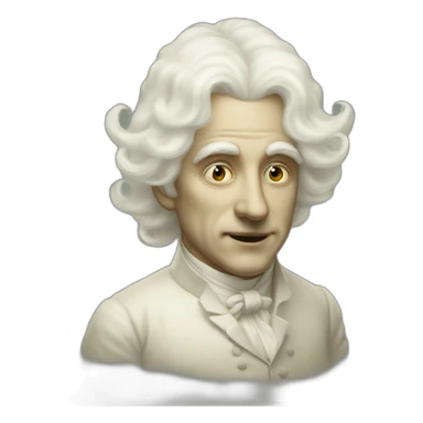 Men ghost from 1900 white wig sticker
