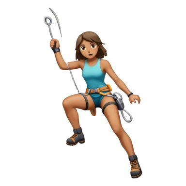 a badass girl lead-climbing a rocky cliff  sticker