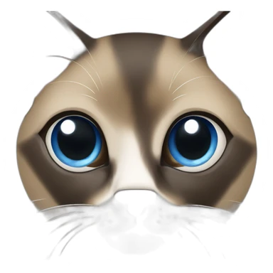 Khaki brown and black siamese Cat with blue eyes and white chin and white paws sticker
