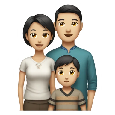Chinese family with a boy sticker