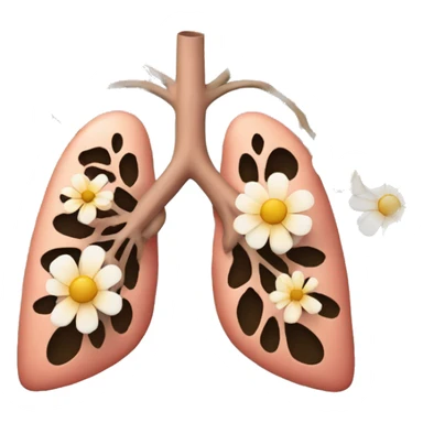 A pair of lungs with flowers sticker