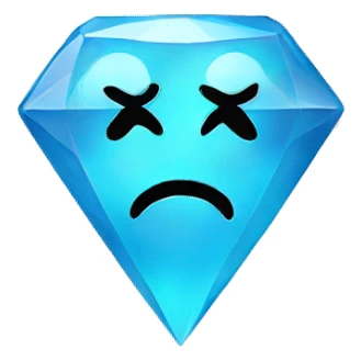 A smiley face crying diamond sticker