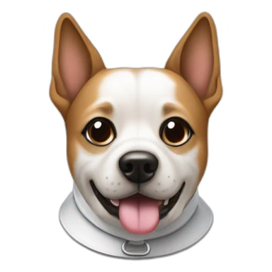 dog with a protective Elizabethan collar around neck sticker