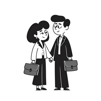 A pair of working parents sticker