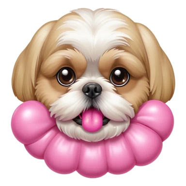 Blonde Shih tzu blowing bubblegum from its mouth sticker