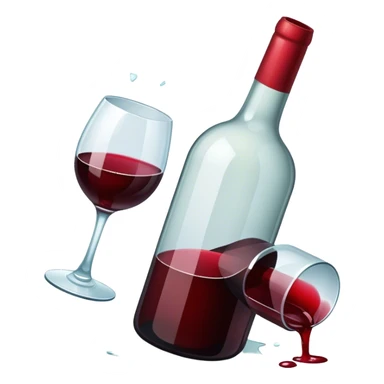 red wine broke glass bottle sticker