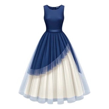 isolated Navy blue dress with tulle skirt sticker