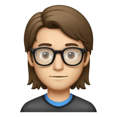 Un chico con pelo largo con gafas y patillas  sticker