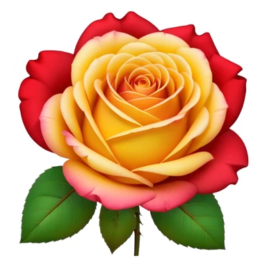 roses with gradient on petal starts yellow and bottom is red  sticker