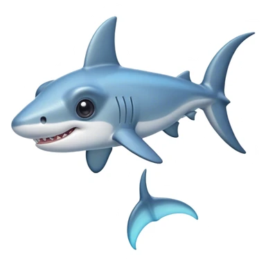 Cinematic Cute Hammerhead Shark Portrait Emoji, Head tilted playfully and inquisitively, with a charming, distinctive hammer-shaped head and wide, expressive eyes on either side, a sleek, smooth body accented by gentle fin curves, Simplified yet irresistibly adorable features, highly detailed, glowing with a soft, inviting ocean glow, high shine, affectionate and lively, stylized with a touch of whimsical marine charm, soft glowing outline, capturing the essence of a mischievous yet endearing hammerhead that seems as if it could swim out of the screen into your heart! sticker