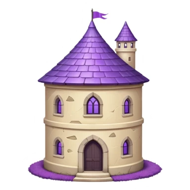 exile tower with purple roof and cream walls sticker