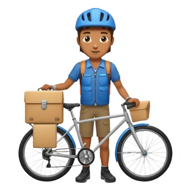 Bike courier with messenger box sticker