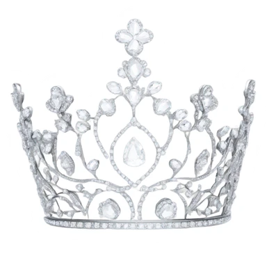 dainty british sparkling diamond tiara silver sticker