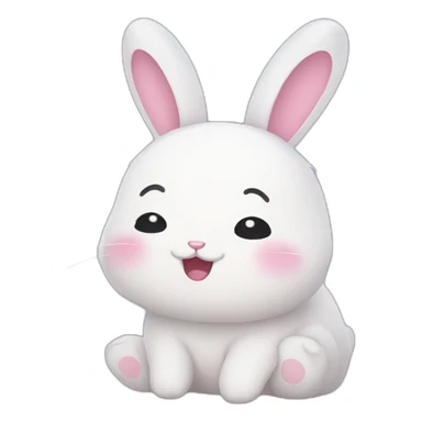 cute kawaii bunny tears of laughing sticker