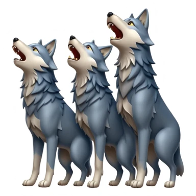 Wolf pack howling in different directions  sticker