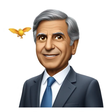Ratan Tata with wings in sky  sticker