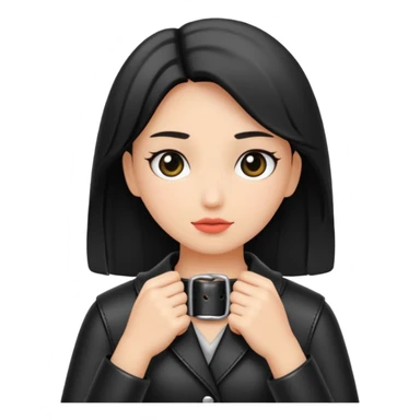 black leather belt in girls hand do not show face sticker