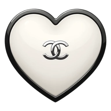Chanel sport logo white heart sticker