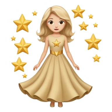 Real star shape face with a 👗 sticker