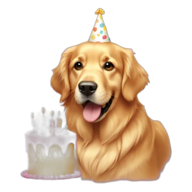 Golden Retriever birthday  sticker
