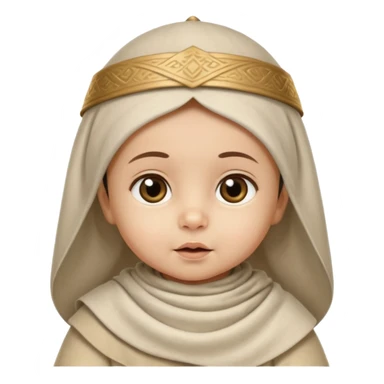 ancient arab baby with conical hat, white sticker