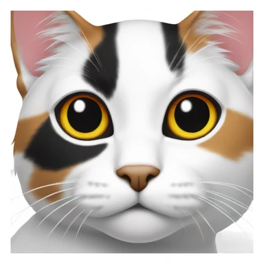 tricolor cat red white black sticker