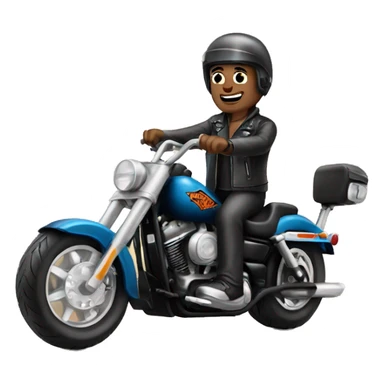 Biker on a Harley Davidson sticker