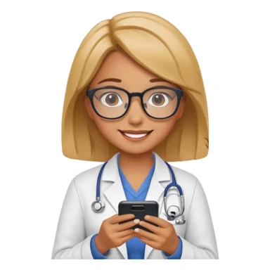 A cute veterinarian girl that watching a movie on her phone sticker