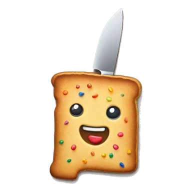 Rainbow poptart with a knife sticker