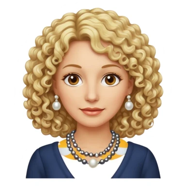 Femme frisée 50 ans  yeux marron blonde sticker