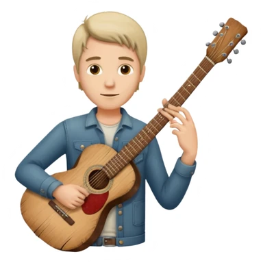 man holding guitar sticker