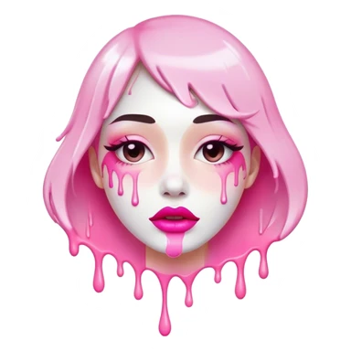 Opaque white paint dripping off Floating pink ombre lips sticker