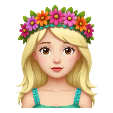 girl with flower crown sticker