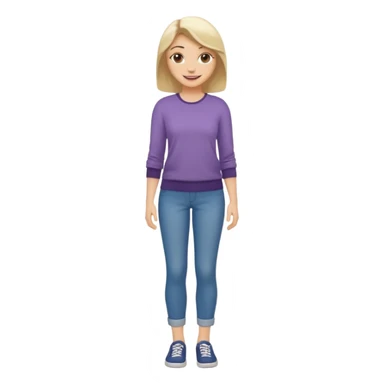 white woman dressed casually full body sticker