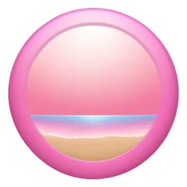 Pink mirror with a beautiful beach reflection sticker