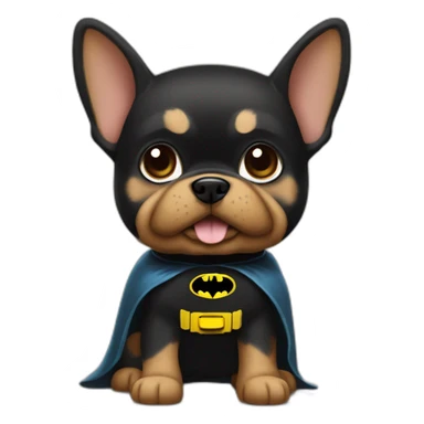 Dog puppie Yorkshire with Batman Costume sticker