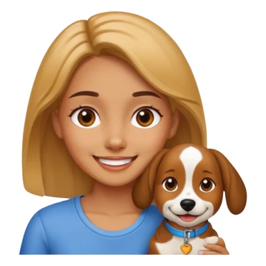 a girl with a dog  sticker